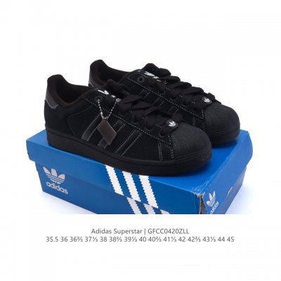阿迪达斯 Adidas Superstar 2025年新款鞋子 蛇年新款 经典贝壳头系列 新款休闲板鞋潮流男女士运动鞋 鞋面织物拼接材质 标志性的贝壳鞋头，简约