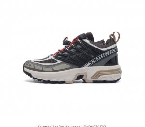公司级 Salomon Acs Pro Advanced Ls Acs + Og 萨洛蒙 复古潮流户外机能登山功能跑鞋 鞋面以 锯齿 状的包裹系统呈现 在基色底