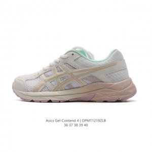Asics 亚瑟士 2024新款女子gel-Contend 4缓震回弹透气跑步鞋。高颜值百搭入门级跑鞋多层网面织物+植绒材质构成了亚瑟士logo图案，具有很高的