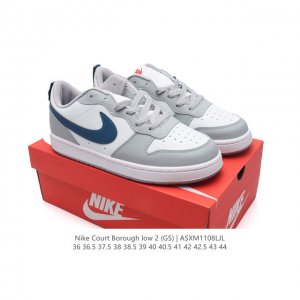 耐克 Nike Court Borough Low 2 GS 小空军 低帮百搭透气休闲运动板鞋男女鞋。经典耐用的设计，兼顾舒适脚感和出众风范，演绎匠心之作。结构