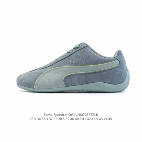 140 puma Speedca Og 彪马极速赛车系列低帮德训风拼接复古百搭休闲运动赛车鞋 鞋款从80、90年代赛车手所穿的防火赛车鞋为原型，鞋身线条模仿了赛