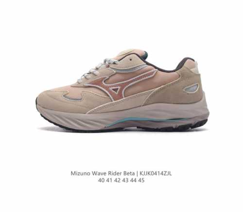 Mizuno 美津浓 Wave Rider Beta 复古时尚休闲舒适减震运动跑步鞋 美津浓wave机械缓震，可以说是机械缓震跑鞋科技的翘楚。有着非凡的适应性，