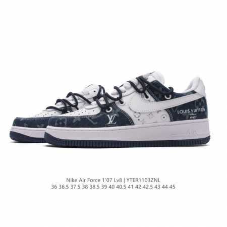 公司级 AF1耐克 Nike Air Force 1 ‘07 Low 空军一号 路易威登 联名 解构绑带 双鞋带 厚底增高百搭运动板鞋 原楦头原纸板 打造纯正空 - 点击图像关闭