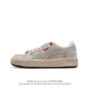 puma 彪马正品lx Court Low男女运动板鞋 新款男女同款情侣复古休闲鞋。封口类型: 系带式 鞋跟类型: 无鞋跟 鞋面材质:天然皮革+人造皮革 外底: