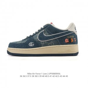 公司级 新款 Af1耐克 Nike Air Force 1 ‘07 Low 空军一号 气垫牛仔帆布厚底增高百搭运动板鞋 原楦头原纸板 小白鞋 打造纯正空军版型，