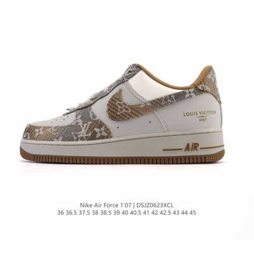 公司级 Af1耐克 Nike Air Force 1 ‘07 Low 空军一号 小白鞋 厚底增高百搭运动板鞋 路易威登联名 原楦头原纸板 打造纯正空军版型，专注