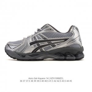 公司级 真标 亚瑟士 Asics Gel-Kayano 14 运动休闲透气专业缓震慢跑鞋。采用工程弹性双层再生网格密度鞋面材质，后跟3D可视Gel缓震乳胶物料，