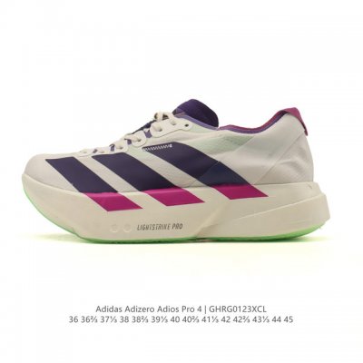 公司级 阿迪达斯 Adidas Adizero Adios Pro 4 舒适防滑耐磨 低帮 休闲跑步鞋 男女款厚度增高老爹鞋 2025年，Adidas推出了Ad