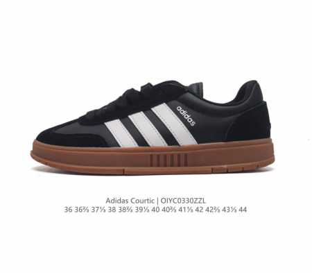 Adidas阿迪达斯官方三叶草courtic男女新款经典运动板鞋 德训鞋 面包鞋 将格调与摩登气质和剪裁融于一体 生活方式运动鞋 用别致鞋面裹脚舒适 经典橡胶全 - 点击图像关闭