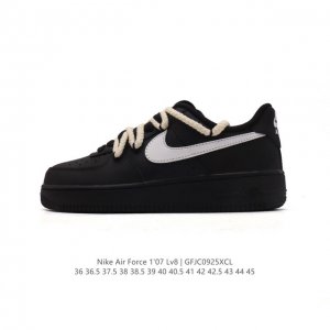公司级 新款 Af1耐克 Nike Air Force 1 ‘07 Low 空军一号 解构绑带 双鞋带 气垫厚底增高百搭运动板鞋 原楦头原纸板 打造纯正空军版型