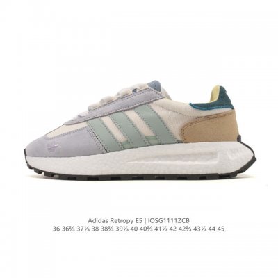 真爆 阿迪达斯 新款 三叶草 厚底 Adidas Retropy E5 新款 爆米花 低帮经典运动鞋潮厚底增高男女士慢跑鞋。以70年代经典跑步鞋为灵感，新鲜演绎