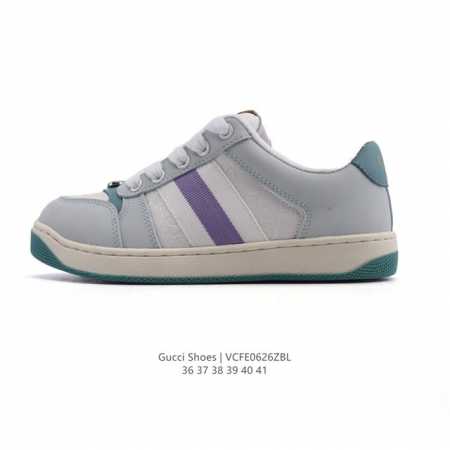 帝王版 古驰女鞋 Gucci Screener系列做旧脏脏鞋 时尚厚底增高复古板鞋潮运动鞋，复古学院风款式与融入怀旧运动服风格的面料风靡数十年，不同风格演绎出的 - 点击图像关闭