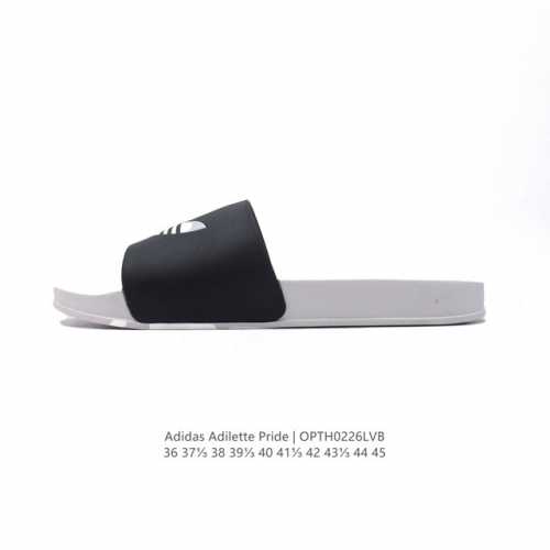 Adidas Adilette Pride阿迪达斯 夏季软底一字拖 沙滩拖鞋 运动防水凉拖鞋 家居休闲拖鞋 尺码: 36- 编码：Opth0226Lvb