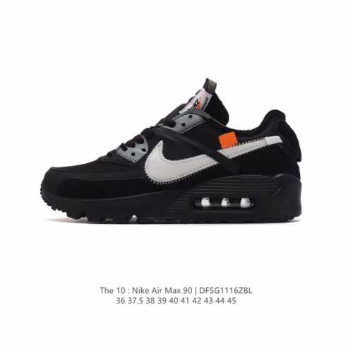 公司级 耐克 Off-White X Nike Air Max90 重磅联名 气垫运动板鞋 厚底增高男女鞋。Off-White X Nike Air Max90