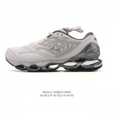 公司级 Mizuno 美津浓 复古时尚休闲舒适减震运动跑步鞋 美津浓Wave机械缓震，可以说是机械缓震跑鞋科技的翘楚。有着非凡的适应性，有着充分而持久的缓震能力