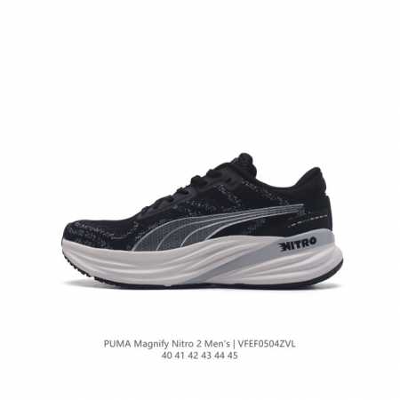 彪马 Puma Magnifynitro2男士2023跑步鞋减震舒适缓冲回弹简约软底运动鞋注氮泡沫橡胶鞋垫耐磨防滑百搭老爹鞋 Magnify Nitro 是 P - 点击图像关闭