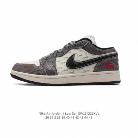 公司级 耐克 乔丹air Jordan 1 Low Aj1 乔1 乔丹1代aj1 低帮复古文化休闲运动篮球鞋。该鞋款从 1985 年元年款汲取设计灵感，焕新演绎 - 点击图像关闭