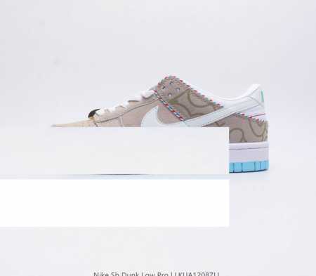 耐克 Nike Sb Dunk Low Pro 男 女滑板鞋 经典复古运动鞋 采用低帮设计，塑就经典 Dunk 风格。鞋垫后跟搭载 Zoom Air 气垫，加衬 - 点击图像关闭