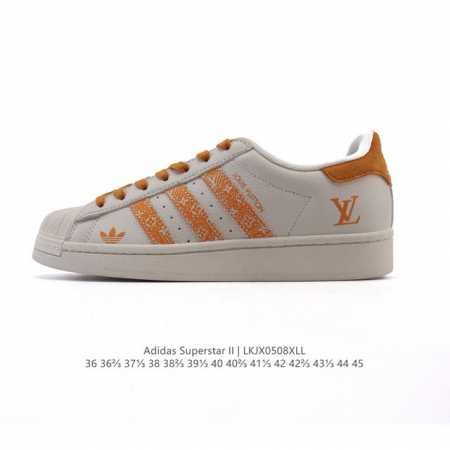 公司级 阿迪达斯 Adidas Superstar 2025年新款鞋子 路易威登联名 蛇年新款经典贝壳头系列 新款休闲板鞋潮流男女士运动鞋 。鞋面柔软皮革拼接材 - 点击图像关闭