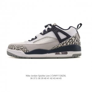 耐克 Nike Jordan Spizike Low 经典爆裂纹复古运动篮球鞋！全新低帮造型吸睛！整双鞋在融合了 Air Jordan 经典鞋款中的标志性元素之