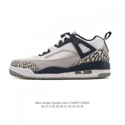 耐克 Nike Jordan Spizike Low 经典爆裂纹复古运动篮球鞋！全新低帮造型吸睛！整双鞋在融合了 Air Jordan 经典鞋款中的标志性元素之