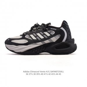 新品公司级 阿迪达斯 Adidas Climacool Vento 4.0 舒适百搭减震回弹 低帮 休闲跑步鞋 男女同款运动鞋 白灰色 阿迪达斯清风系列风动4.