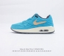 Patta x Nike Air Max1 天蓝侧面在经典Air Max 1的元年鞋形基础加入新颖波浪形图案设计 鞋舌鞋垫都缀以Patta品牌标志 鞋头处的N