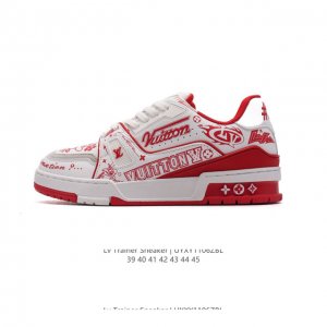 公司级 路易威登 Louis Vuitton LV路易威登板鞋 时尚运动鞋 潮厚底增高鞋 。舒适防滑底和百搭性霸屏整个时尚娱乐圈，细节调整完美主义！鞋面采用柔软