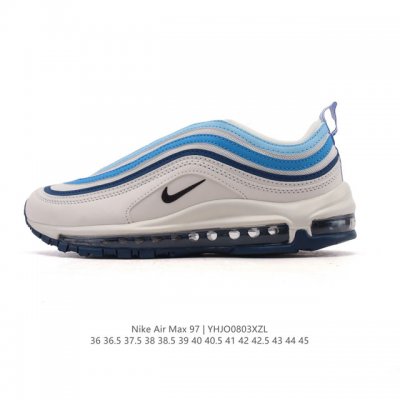公司级 耐克Nike休闲鞋 经典 气垫 Air Max 97 子弹气垫低帮运动鞋。Air Max '97 运动跑鞋以流线型鞋身和卓越科技为热爱运动的你造就全方位