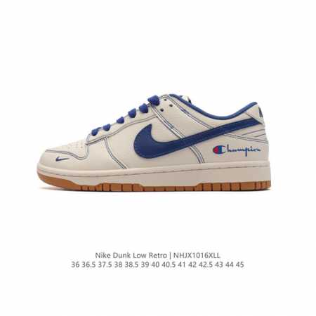 公司级 耐克 Nike Dunk Low Retro 运动鞋复古板鞋 Champin 联名。作为 80 年代经典篮球鞋款，起初专为硬木球场打造，后来成为席卷街头 - 点击图像关闭