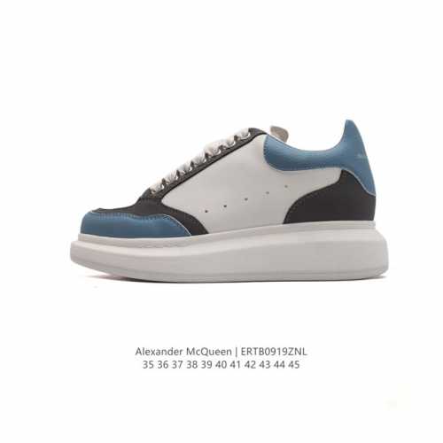 公司级 Alexandermcqueen 亚历山大 麦昆mcq 运动小白鞋厚底增高闪尾光滑牛皮平底鞋休闲鞋 时尚男女板鞋潮运动鞋 ，火爆到大街小巷无人不知，无人