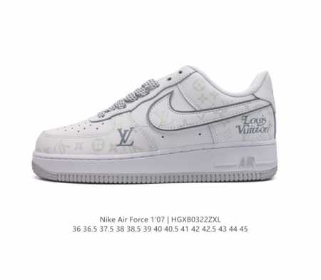 Louis Vuitton X Nike Air Force 1 Low 路易威登联名 耐克 空军一号 Af1 低帮百搭休闲厚底增高运动板鞋 柔软 弹性十足的缓 - 点击图像关闭