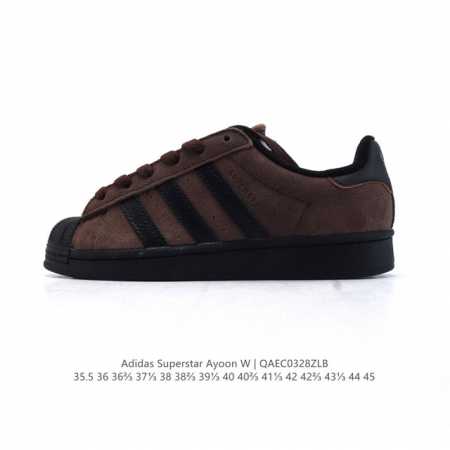 140 阿迪达斯 Adidas Superstar Ayoon W 三叶草运动鞋经典贝壳头板鞋 时尚男女鞋 。皮革鞋面材质 标志性的贝壳鞋头，锯齿三条纹，简约的 - 点击图像关闭