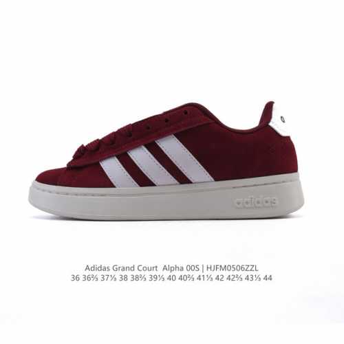 新品 阿迪达斯 Adidas男女Grand Court Alpha 00S网球鞋 舒适百搭小白鞋 防滑耐磨 低帮 板鞋 阿迪达斯中性四季款网球训练鞋 Jr054