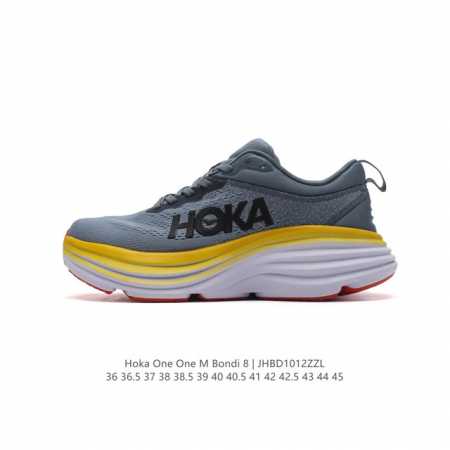 Hoka One One 邦代系列 Bondi 8 跑鞋 男女子轻便缓震公路跑鞋。在 Hoka 系列中最耐磨的鞋子之一,Bondi 本季已经做出了决定性的演变: - 点击图像关闭