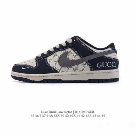 公司级 耐克 Nike Dunk Low Retro 运动鞋 2025年新款 经典复古板鞋 Gucci联名。作为 80 年代经典篮球鞋款，起初专为硬木球场打造， - 点击图像关闭