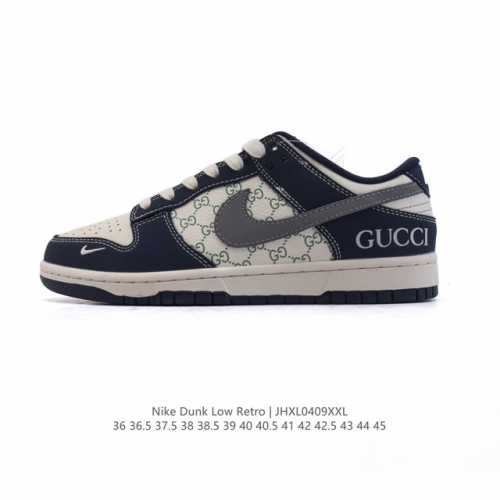 公司级 耐克 Nike Dunk Low Retro 运动鞋 2025年新款 经典复古板鞋 Gucci联名。作为 80 年代经典篮球鞋款，起初专为硬木球场打造，