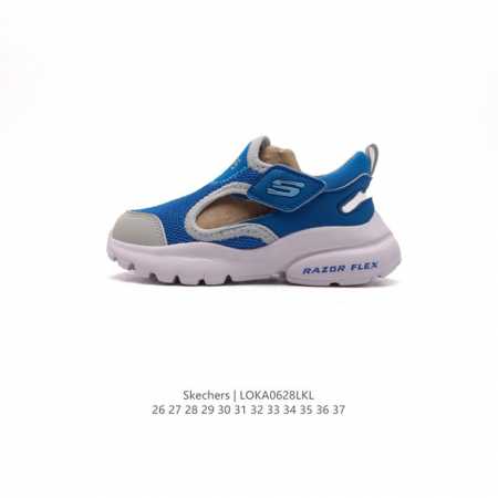 童鞋开学季 Skechers 斯凯奇 包头凉拖鞋 男女童运动跑步鞋 小童大童休闲鞋 沙滩鞋 平底舒适透气休闲板鞋儿童魔术贴运动鞋 护踝儿童运动跑步鞋中大童轻便透 - 点击图像关闭