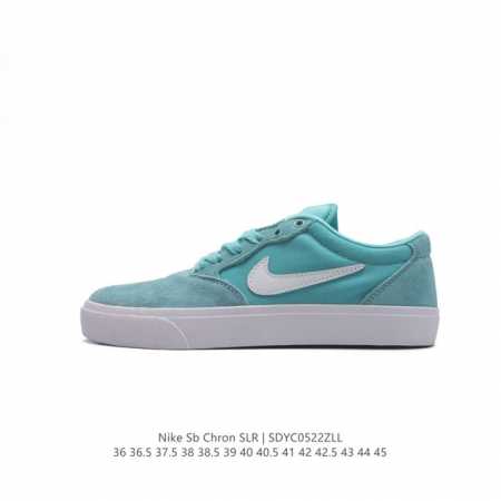 Nike 耐克 男女鞋真标带半码，采用耐磨翻毛皮拼接透气帆布鞋面材质，搭载eva 双密度泡棉鞋垫耐克nike Sb Chron Solarsoft 太阳软底系列 - 点击图像关闭