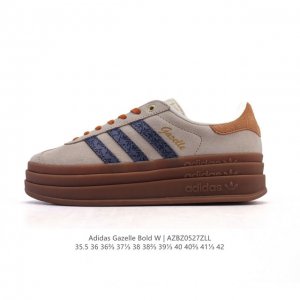 真标 阿迪达斯 Adidas 2025年新款 新年鞋子 三叶草 Gazelle Bold复古怀旧风厚底增高运动板鞋潮 阿迪达斯万年不败的人气鞋款Gazelle
