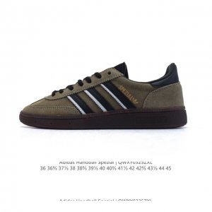 160 【公司级】阿迪达斯 Adidas Handball Spezial 低帮三叶草学院风复古休闲板鞋 德训鞋 橡胶底柔软皮革鞋面经典运动鞋板鞋。圆头、缝合拼
