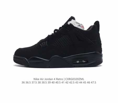 耐克 Nike Air Jordan 4 Retro Og迈克尔 乔丹aj4代乔4 黑猫 中帮复古休闲运动文化篮球鞋 秉承轻量化的速度型篮球鞋设计思想完成设计 - 点击图像关闭