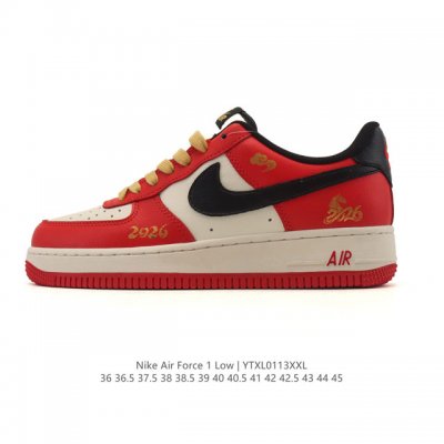 公司级 Af1耐克 Nike Air Force 1 ‘07 Low 空军一号 2026年新款 马年限定 厚底增高百搭运动板鞋 原楦头原纸板 打造纯正空军版型，