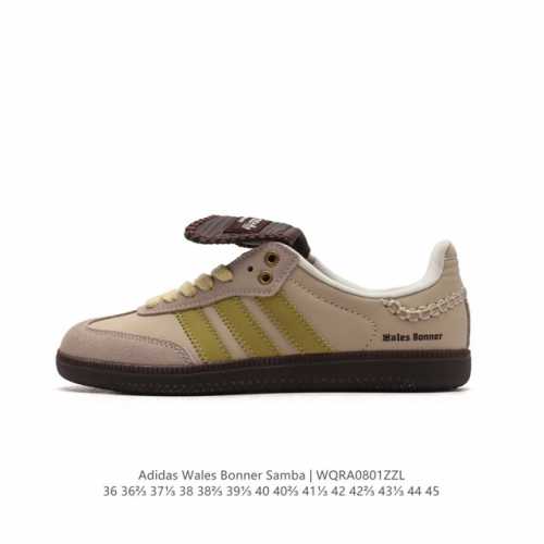 复古风十足，联乘英国设计师品牌wales Bonner X Adidas Originals Samba Classic Black Pony 桑巴舞系列绅士德