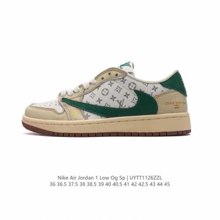 真标 耐克 Nike Air Jordan 1 Low Og Sp Military Blue Aj1乔1 路易威登联名 倒勾低帮篮球鞋 Aj1 乔丹1代 Aj - 点击图像关闭
