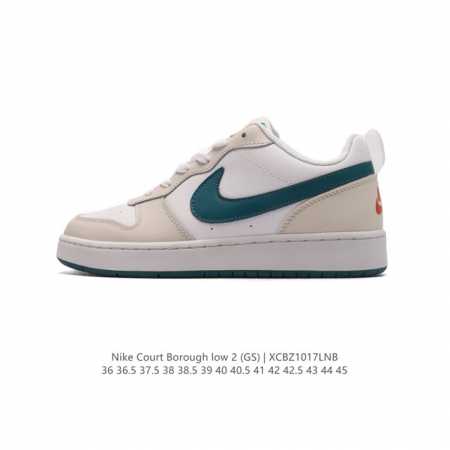 耐克 Nike Court Borough Low 2 GS 小空军 低帮百搭透气休闲运动板鞋男女鞋。经典耐用的设计，兼顾舒适脚感和出众风范，演绎匠心之作。结构 - 点击图像关闭