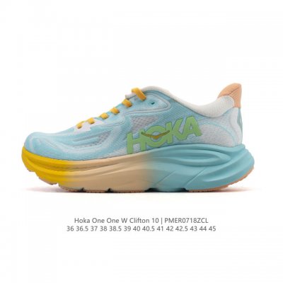 新款 Hoka One One 推出升级 Clifton 10 克利夫顿10代 男女士休闲跑步鞋轻量缓震运动鞋。Hoka One One的Clifton克利夫顿