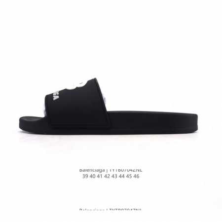 公司级 Balenciaga 巴黎世家拖鞋 家居休闲拖鞋 沙滩拖鞋 男鞋广东原产，采用Pu高密度防滑橡胶鞋底及3D立体Tpu光泽上盖材质，配置正确包装物及灰色天 - 点击图像关闭