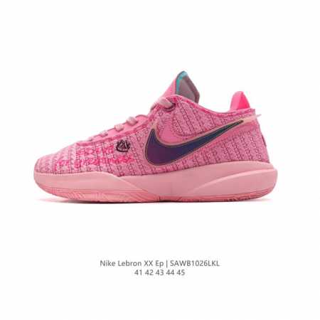 特价 NIKE 耐克 官方LEBRON XX 詹姆斯20 实战运动篮球鞋秋冬新款缓震透气防滑 男士慢跑鞋。整体以紫色为主调，一看就是“猛男必备”！鞋身采用织物网 - 点击图像关闭