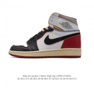 耐克 男女同款运动板鞋 Nike Air Jordan 1 Retro High Og 乔丹一代aj1 乔1 Aj1 篮球鞋复刻运动鞋。皮面高帮板鞋的设计灵感源
